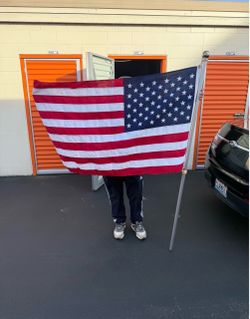 Large American Flag with Pole 🇺🇸 Heavy Duty Outdoor Flag