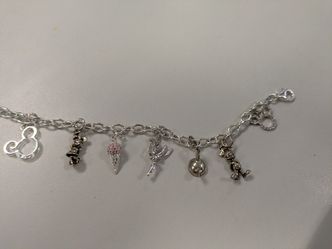 Disney Park Original Sterling Silver Charm Bracelet 