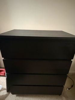 Black 4-Drawer Chest Dresser