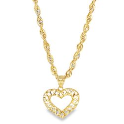 10k Yellow Gold Heart Charm Necklace