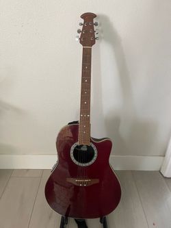 Ovation Celebrity red acoustic / electric guitar