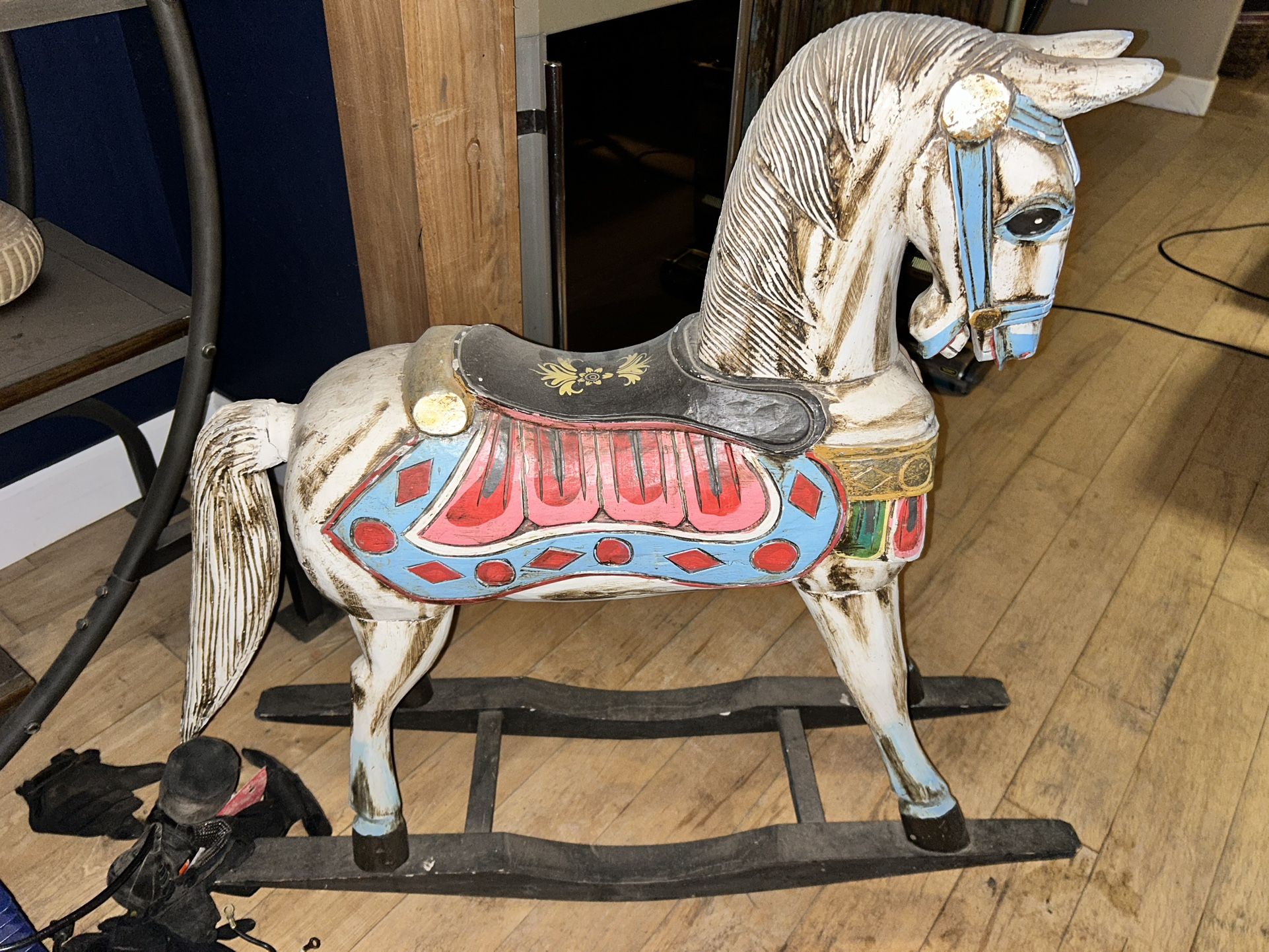Antique Wooden Rocking Horse- Beautiful!!