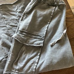 Gray barrel leg sweat/casual pants