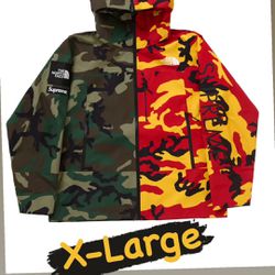 Supreme The North Face Split Taped Seam Shell Jacket Camo Size XL