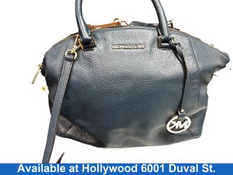 Michael Kors Fulton Pebble Blue Purse / Handbag