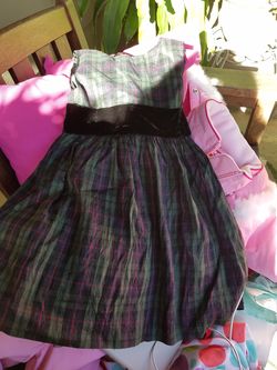 Gymboree plaid 100% silk Christmas