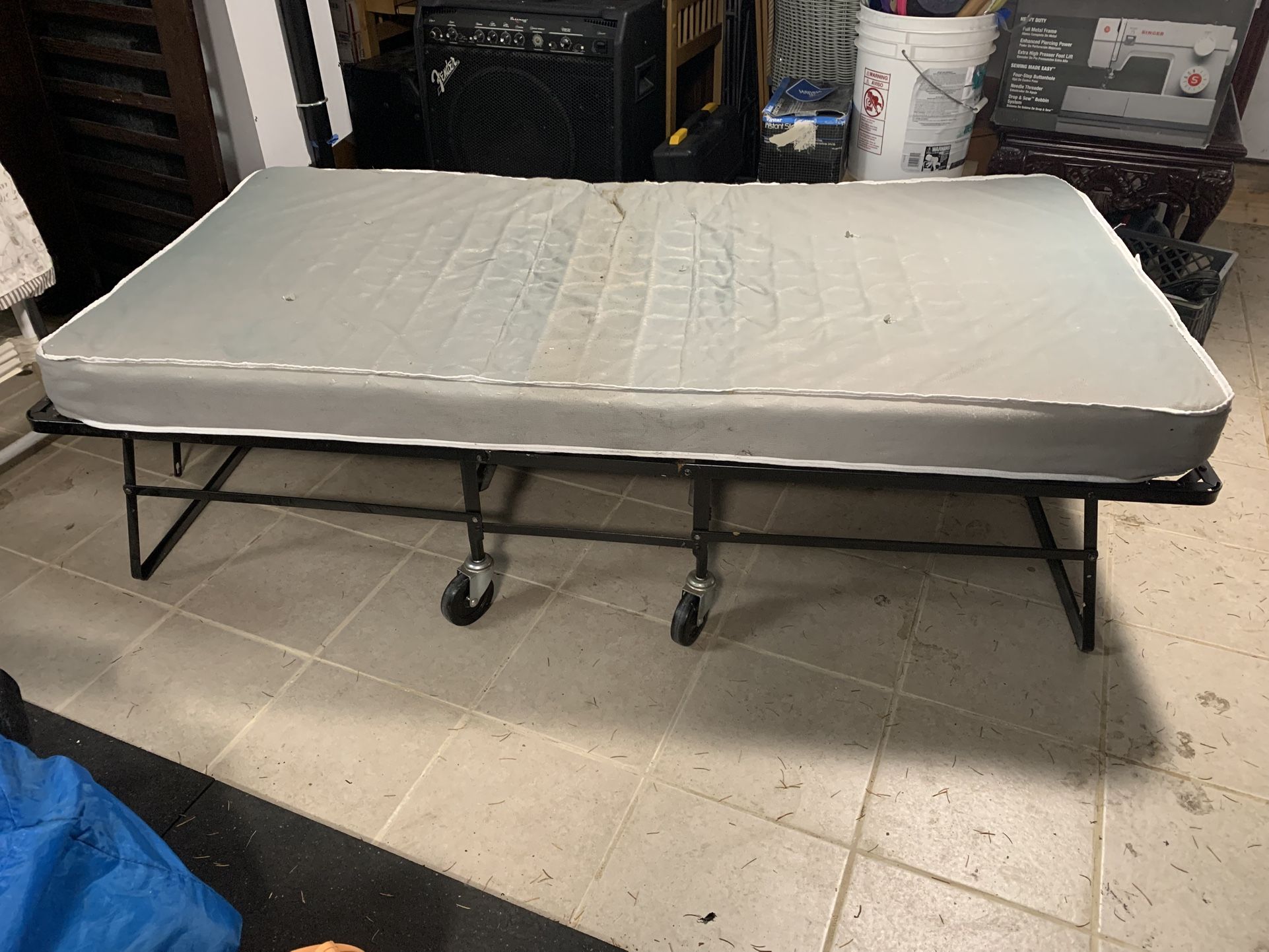 Portable folding bed frame