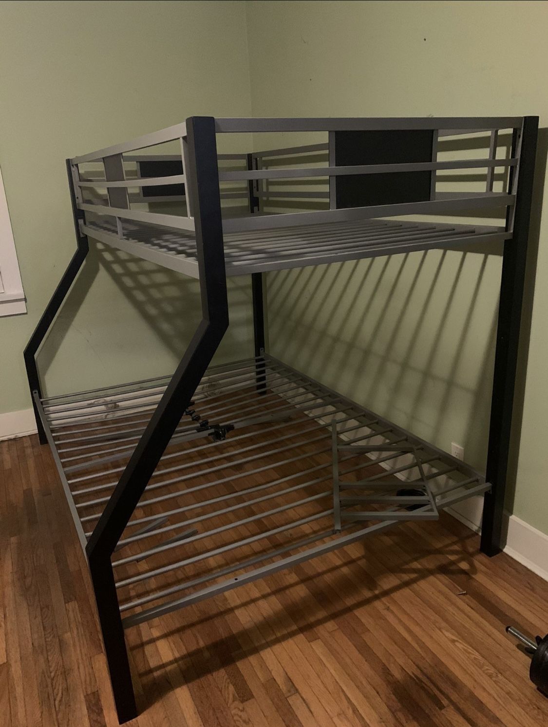 Used Dinsmore Twin over Full Bunk Bed, Black/Gray for Sale in Los