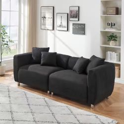Black Fabric Modern  Sofa