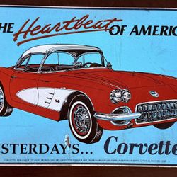 Heartbeat Of America Corvette Tin Sign