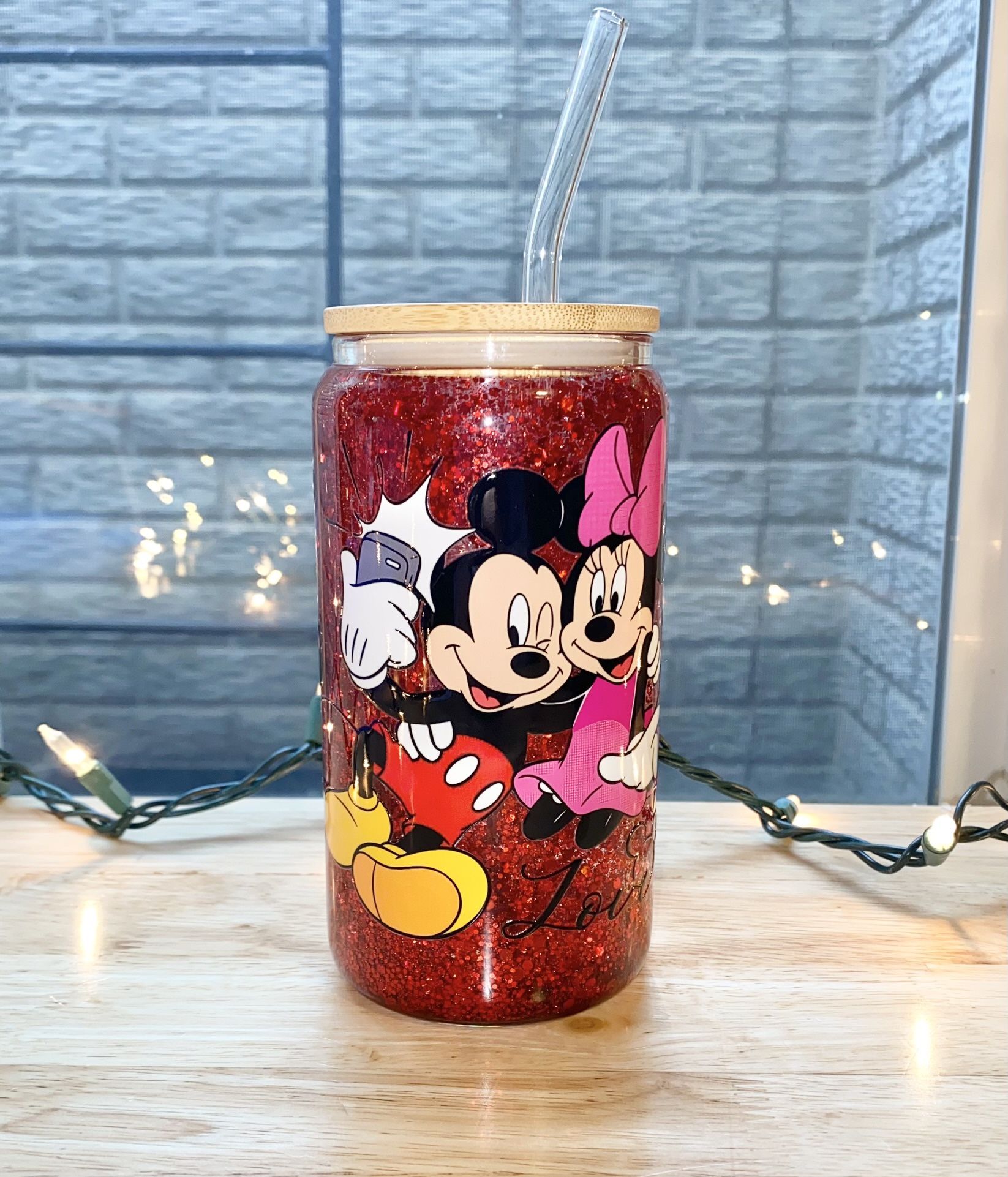 Minnie Mouse Snow Globe Cup - Mickey & Minnie Mouse Snow Globe Cup - Mickey Mouse Tumbler - Snow Globe Cup - Tumbler