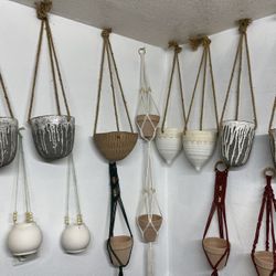 Caramic Hanging Planters—Hanging Pots—Planters—Vases—Garden Pots ($20 ,$10 each)