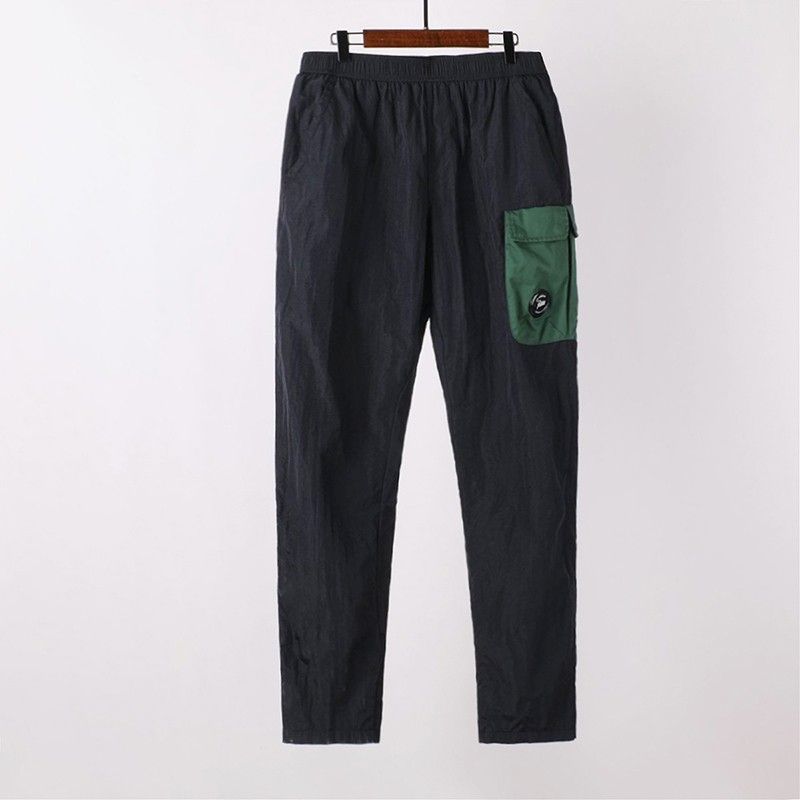 Cp Company Dark Grey Work Pants With Green Pockets