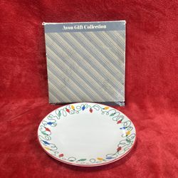 🎄 Vintage Avon Christmas Lights Plate with Box – 1980s 🎁