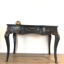 Vintage Black French Victorian Desk/Foyer Table