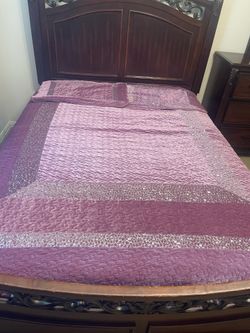 Purple bed sheet with 2 pillow cases