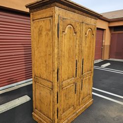 English Country Style Solid Wood 4-Door Lockable Armoire Cabinet - Chaddock Furniture