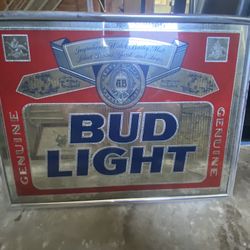 Mirrored Vintage Bud Light Sign
