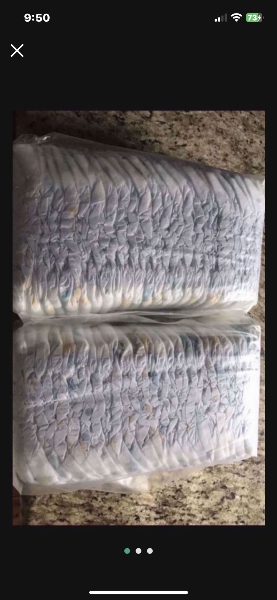 selling a pair of packs of 25 diapers each. Size 3 $15
