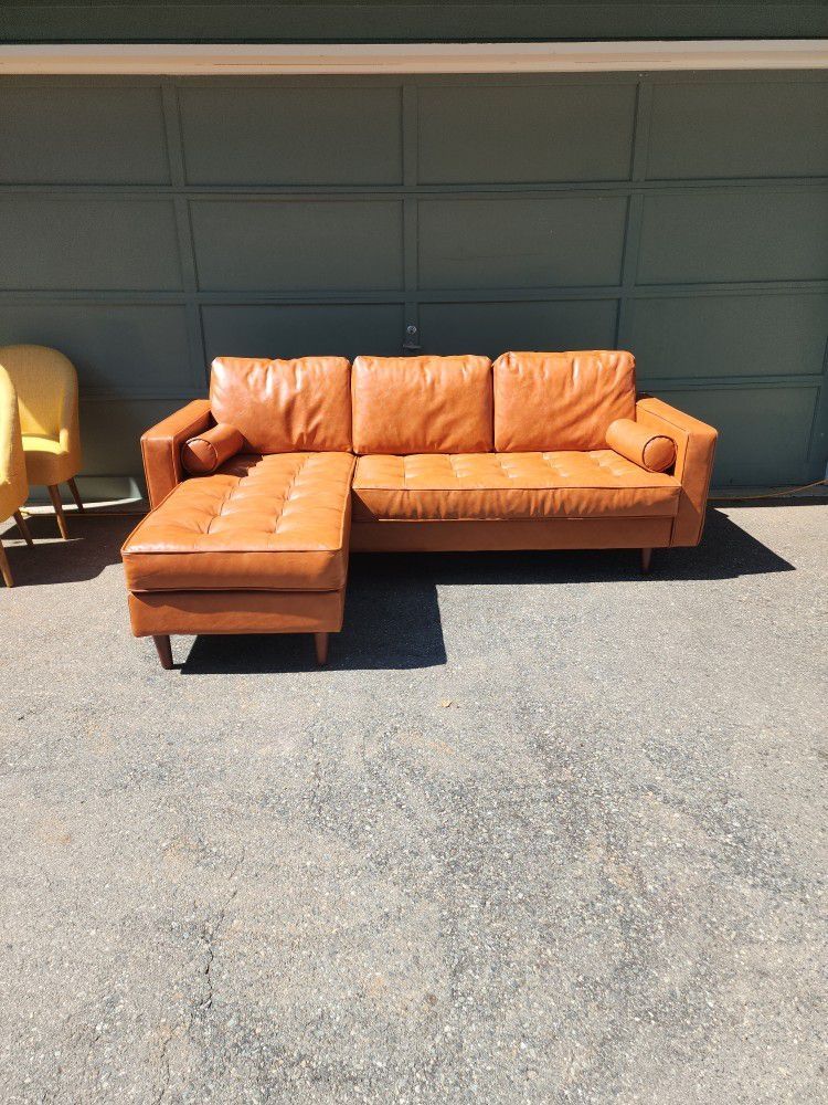 Beautiful Cognac MCM Sectional Sofa