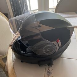 Tena Motorcycle Helmet medium large with external Bluetooth communicator