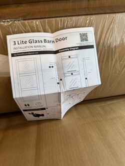 3 Lite Glass Barn Door – New in Box
