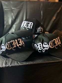Black Embroidered Snapback Caps “GODSCHILD”