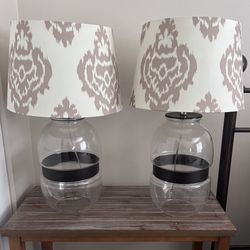 Set of Farmhouse Glass Lamps 
