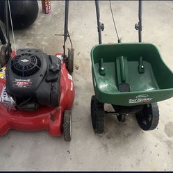 wheelbarrow And lawn mower