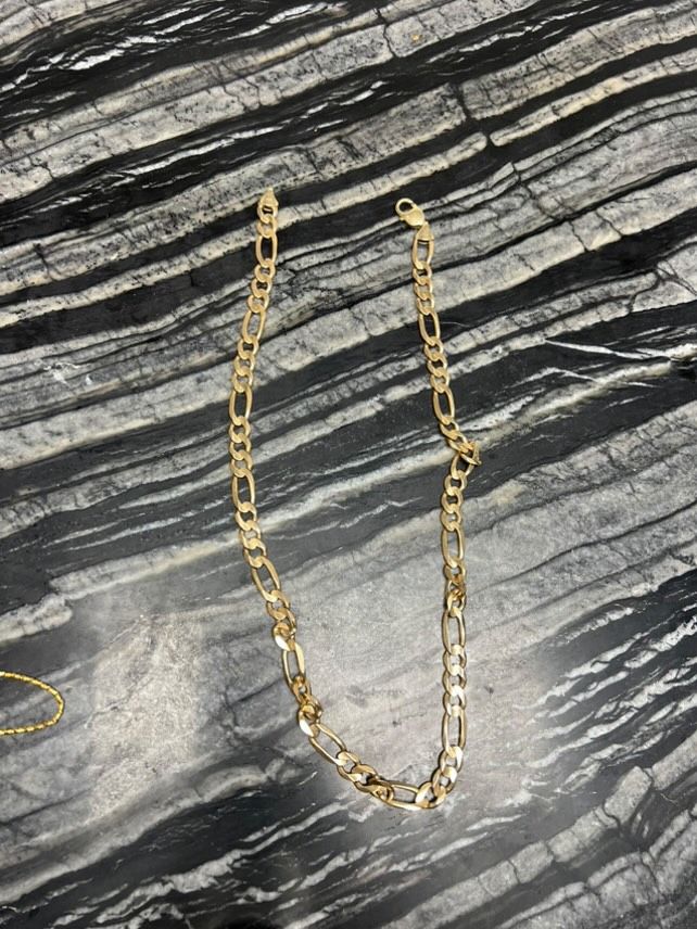 14K Gold Figaro Chain – 73g Solid | Heavy Real Gold