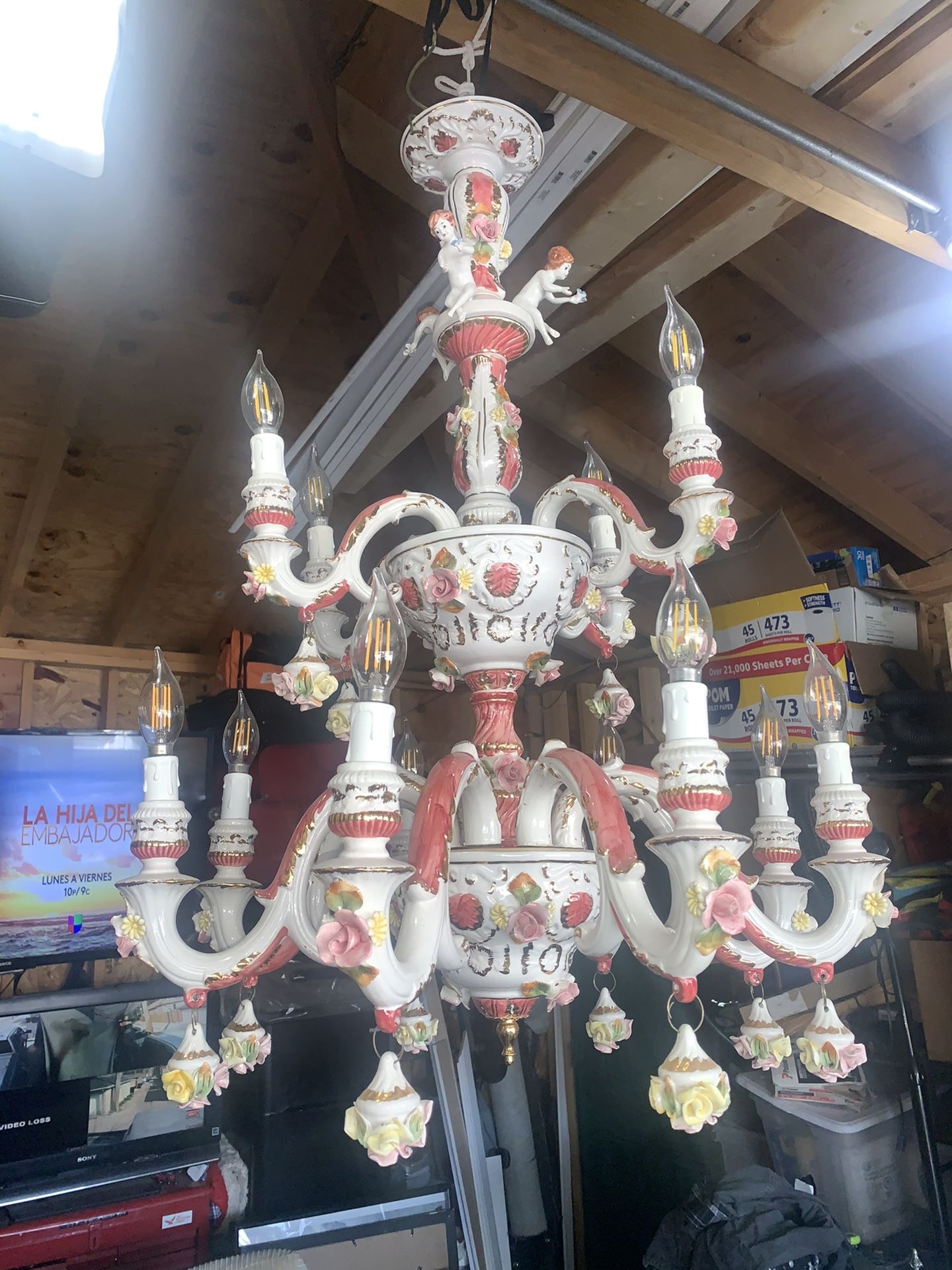 vintage rare collectible capodimonte chandelier