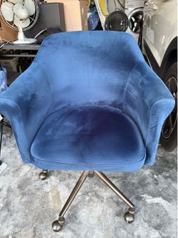Desk chair blue velvet MCM