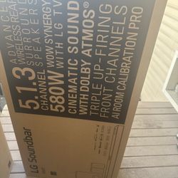 Brand NEW LG 5.1.3 Channel Soundbar with Dolby Atmos and Rear Surround Speakers