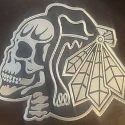 Blackhawks Silver Skull patch