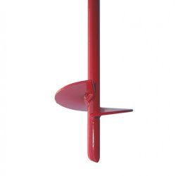 (3 PCS) MTB 48" AUGER EARTH ANCHOR 6" W HELIX, 18MM ROD, PAINTED RED, GUYING TENTS FENCING CANOPIES, PACK OF 3