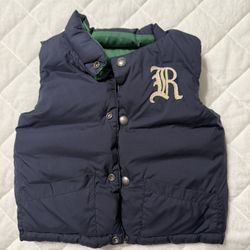 Kids Blue & Green  Double Sided Winter Vest, Ralph Lauren