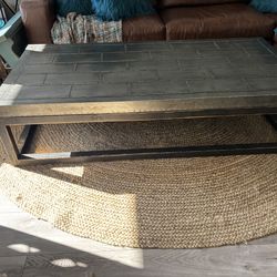 Galvanized top coffee table