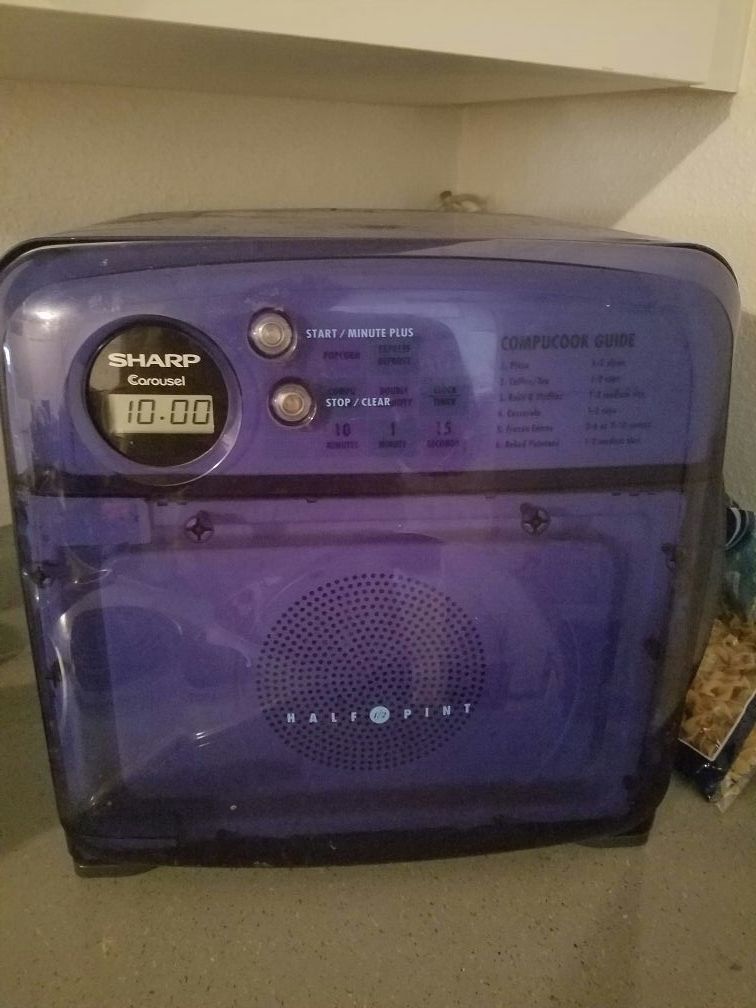 Purple microwave.. moving must go