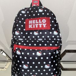 NWT BIOWORLD HELLO KITTY BLACK AND RED 16" BACKPACK