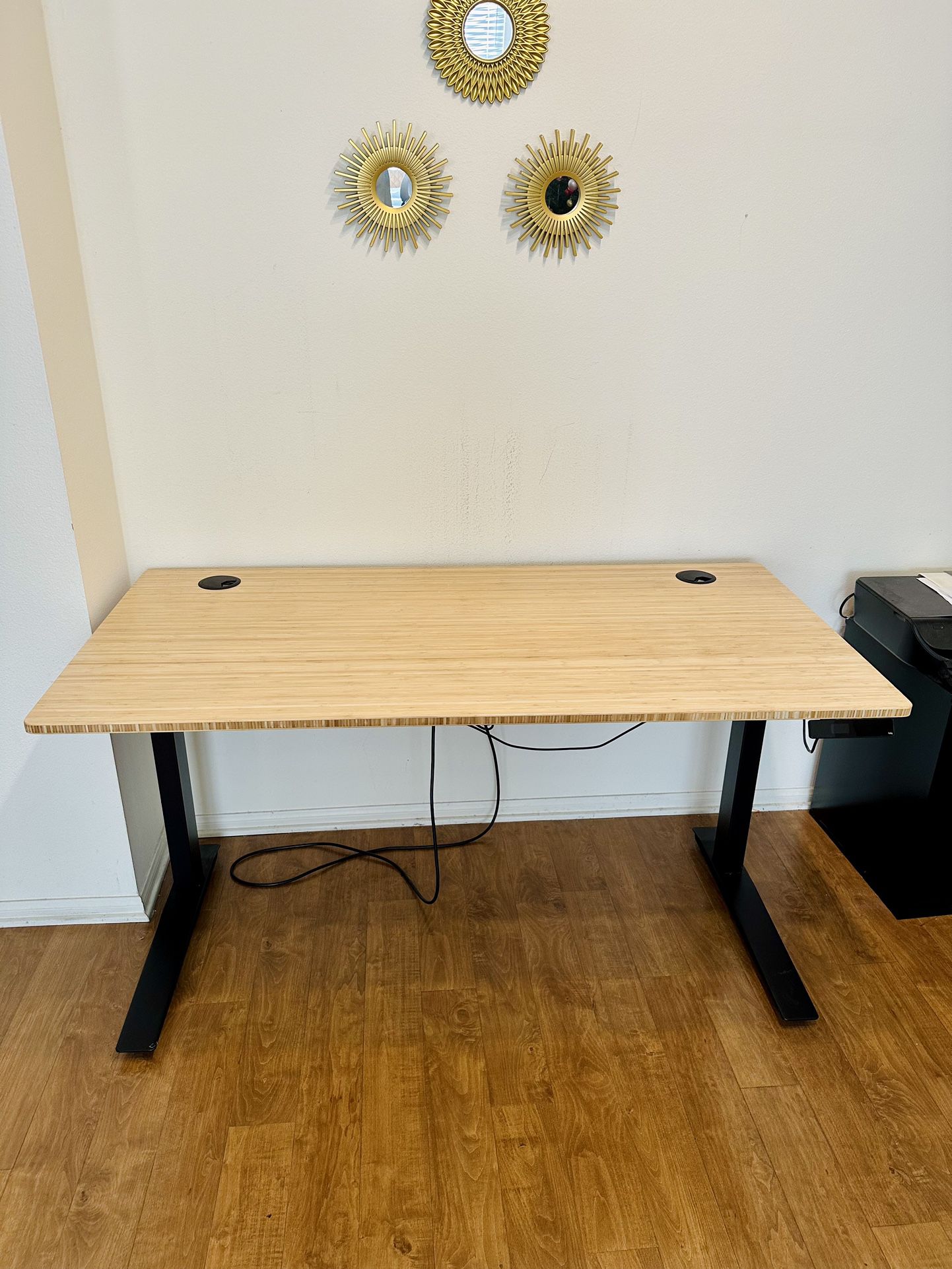 Jarvis Bamboo Standing Desk, Rectangle Top, Top Size 60” X 30”