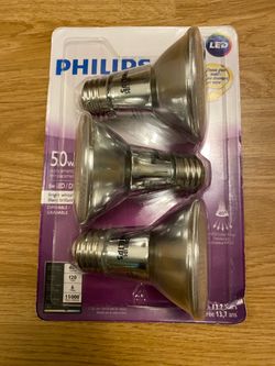 3-pack of Philips LED PAR20 light bulbs, 50W replacement (6W actual)