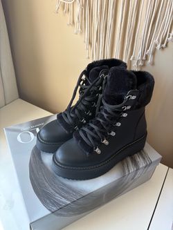 JLO Hightop black fur boots NEW