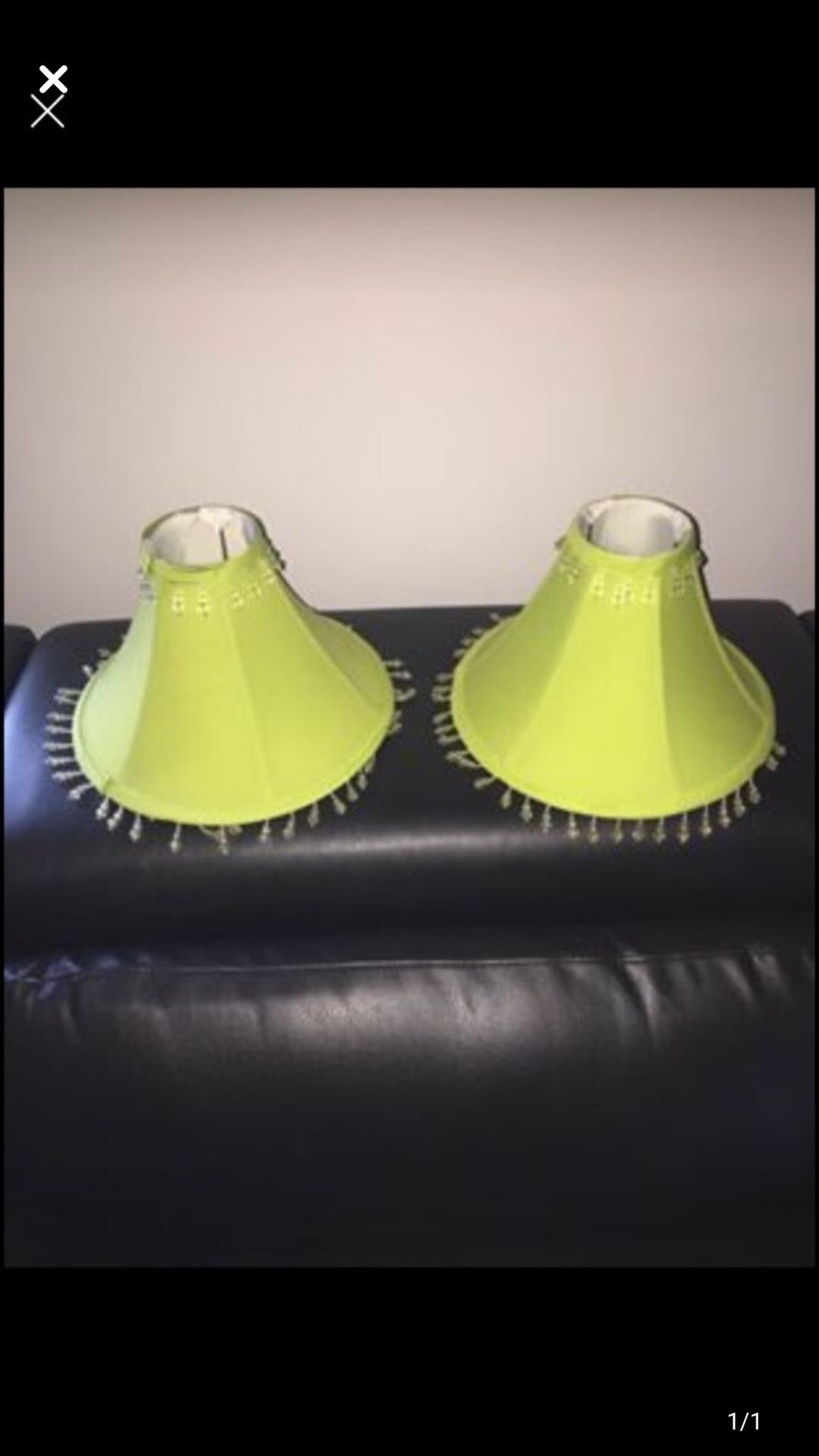 2-Lime green lamp shades