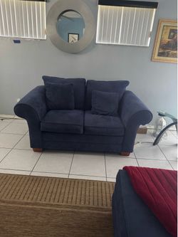 Navy blue living room set