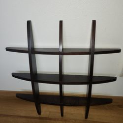 MCM Mid Century Modern Curved Shelf Ready to Hang 20" x 20"