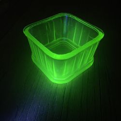 Square Uranium Glass Dish