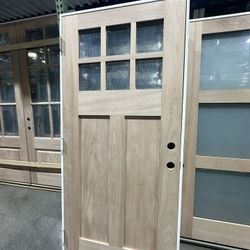 36”x80” Mahogany Craftsman 6-Lite Door 
