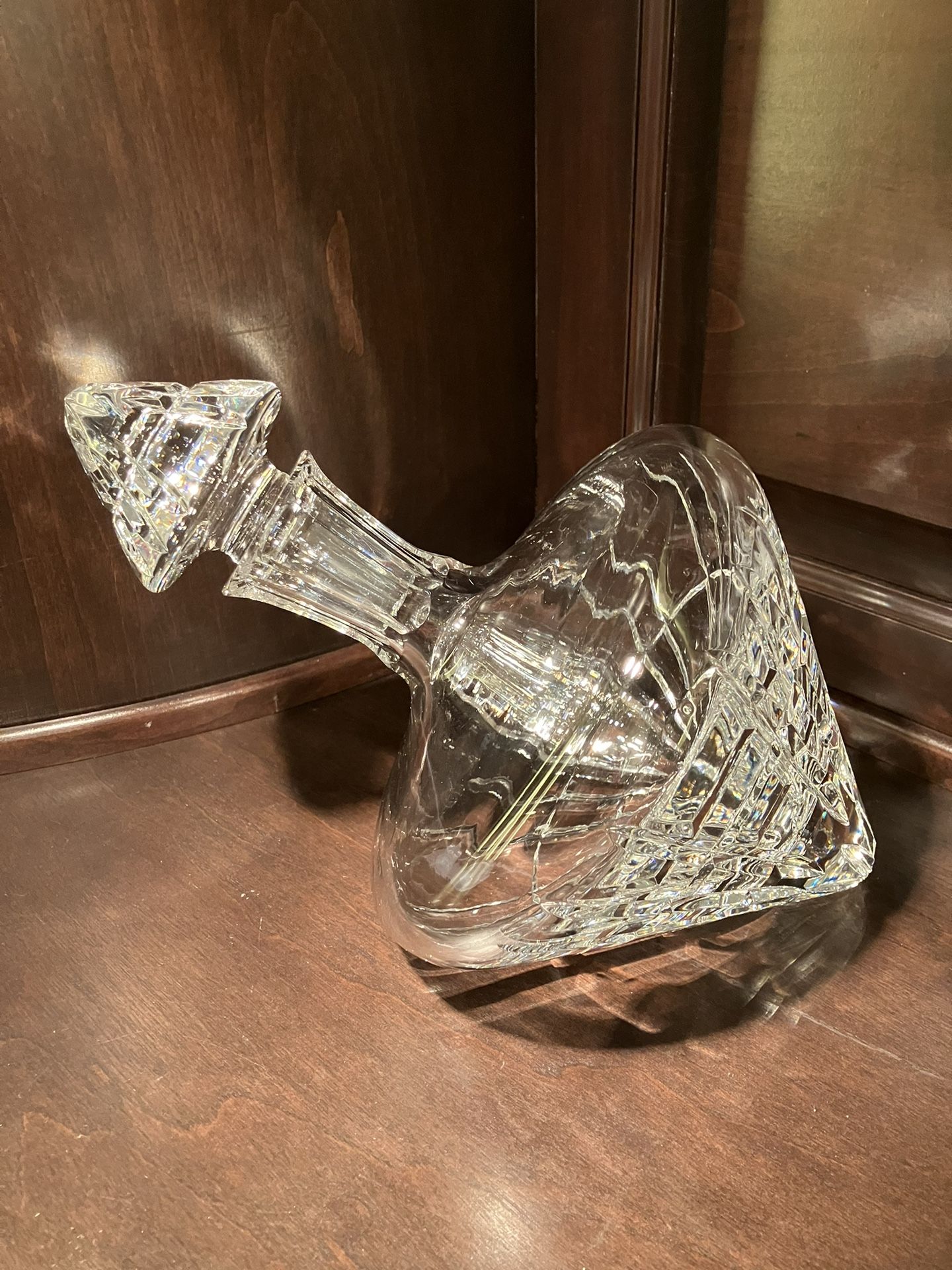Lead Crystal Hand Cut Modern Decanter