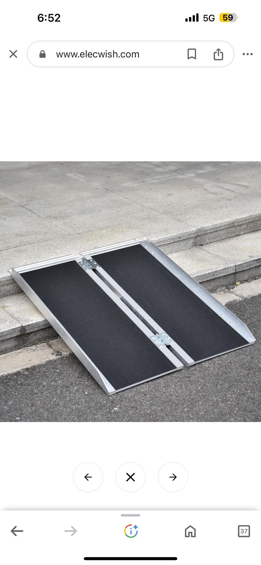 3-5 FT Non Skid Aluminum Portable Wheelchair Ramp