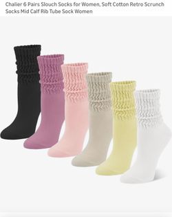 Chalier 6 pairs new women’s slouch socks